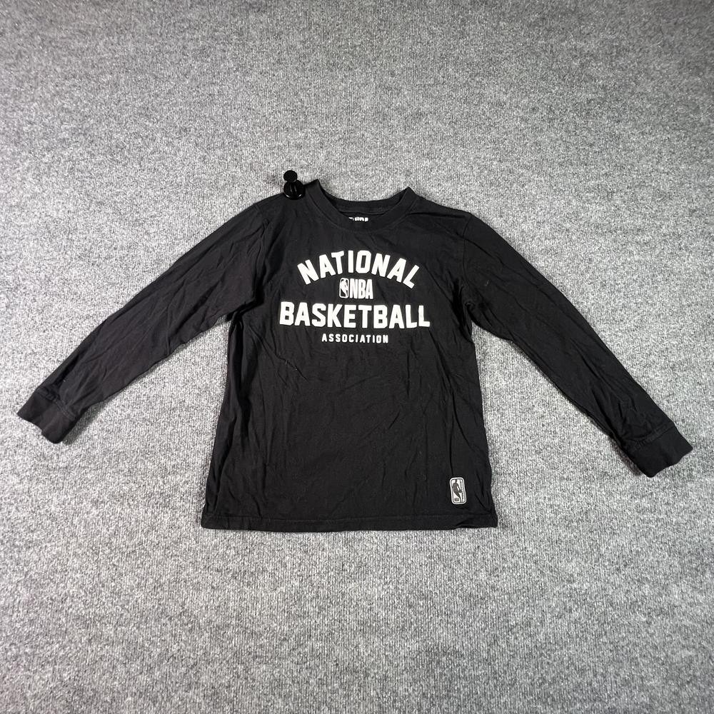 NBA T-Shirt Boys 14-16 Black Graphic Print Casual Streetwear Crew Neck LS